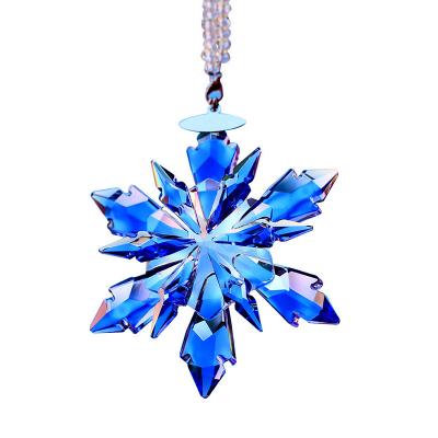 China K9 Stained Glass Crystal Christmas Tree Ornament Christmas Snowflake Shiny Snowflake Pendant Decoration Supplies zu verkaufen