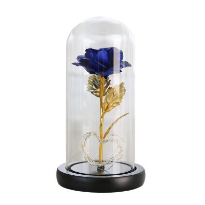 Chine 2021 New Home Decoration Gifts Crystal Christmas Table Crystal Crafts Crystal Preserved Flower Rose Flower Folk Art 9*20cm à vendre