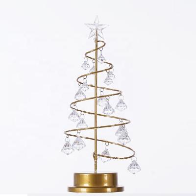 Chine Christmas Decoration Bedroom Table Lamp Fairy Light LED Christmas Tree Night Light Gift Crystal Love Crystal Bell Pendant CN;ZHE à vendre