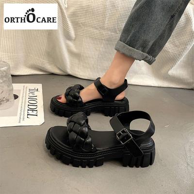 China Fashion trend new product ideas 2022 summer beautiful printed sandals for women and ladies wedge women heeled sandals for sale