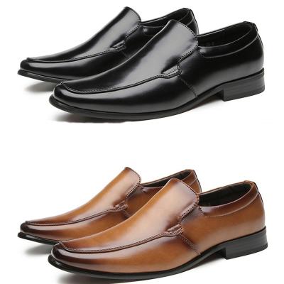 China Breathable 2022 New Business Border Slip-On Leather Shoes Solid Color Simple Casual Men's Stylish Shoes for sale