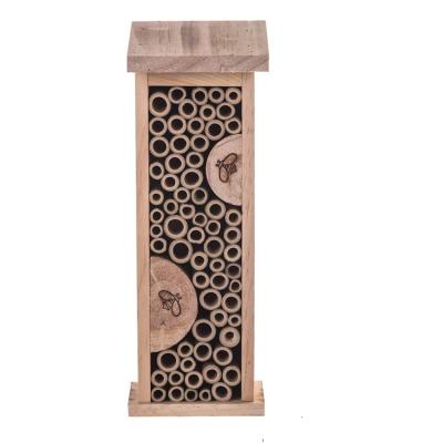 China Grows Bamboo House Hotels Outdoor Garden Decorative Hanging Wooden Insect Bee Hive for sale