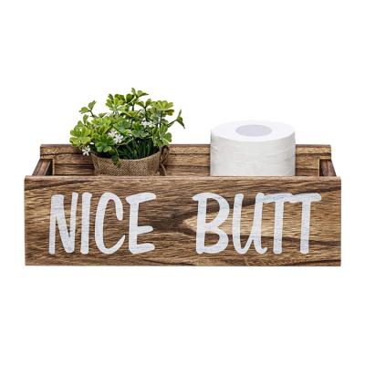 China Europe Farmhouse Wooden Bathroom Box Butt Bathroom Decor Interesting Box for sale