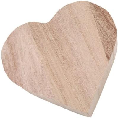 China Handmade Unfinished Wooden Jewelry Organizer Heart Wooden Jewelry Box for sale