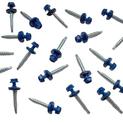 China HEX Roofing Screws Powder Painted Hex Head Self Drilling Screws Factory / Color Screws for sale