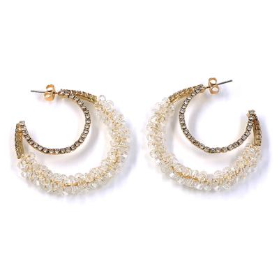 China TRENDY Fashion Customized High Quality Jewelry Earrings Korea CC Bridal Crystal Stud Earrings for sale