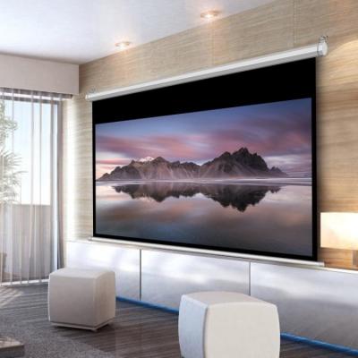 China Matte White Color Fabric Education Electric Motorized Projection Screens for sale