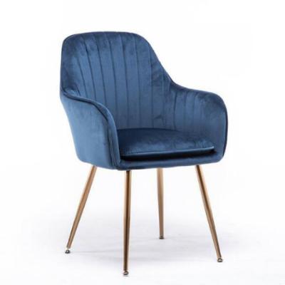 China Modern Modern Velvet Dining Chair For Dining Chairs With Gold Metal Legs for sale