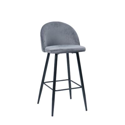 China Wholesale Custom Hot Sale Modern Design Velvet Fabric Cheap Modern Nordic Dining Chairs Tall Bar Chair Stool for sale