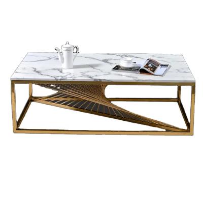 China Adjustable Top Industrial Modern Travertine Table (Other) Stainless Steel Center Frame Coffee Table Dining Bar Table For Living Room for sale