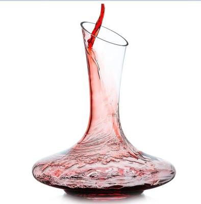 China European Style Creative Customizable Belly Blown Glass Hand Crystal Tilted Wine Decanter for Home and Commercial Parties, etc. for sale