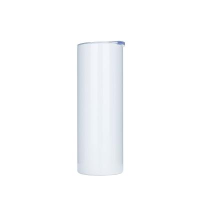 China Minimalist White Stainless Steel Heat Transfer Printing Straight Tumbler Double Wall Insulated Sublimation Tumbler for sale