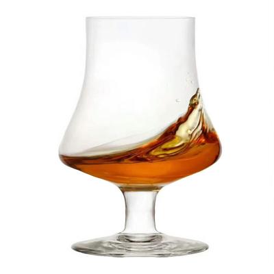 China Glass manufacturers wholesale and retail small tulip shape crystal high quality whiskey brandy glass for sale