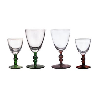 China New hot sale classic/postmodern European style medieval etched crystal lead-free glass glass retro red wine goblet cocktail mineral spirit glass for sale