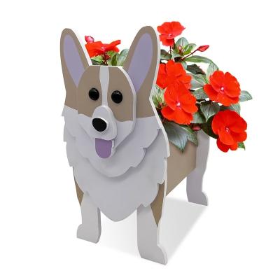 China American Style Cartoon Dog Flower Pot Ornament Flower Pot Custom Desktop Home Gardening Plastic Planter for sale