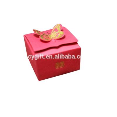 China Recyclable Custom Luxury Red Gold Stamping Candy Packing Box For Wedding for sale