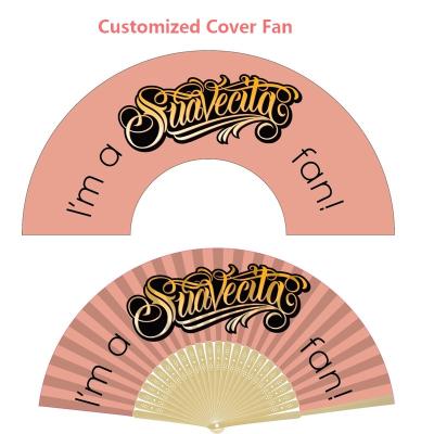 China 100pcs Europe Customized Cover Fan With Bamboo Silk Bride Hand Fan Wedding Gift Favor And Groom Wedding Picture And Date for sale