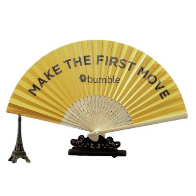 China 2020 Europe New Arrival Customized Printing Decoration Wooden Hand Held Paper Fan for sale