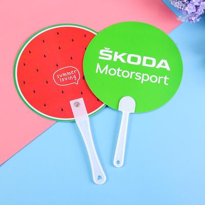 China Europe Round Shape PP Hand Fan Promotion Custom Cheap Advertising Fan Plastic Hand Fan for sale