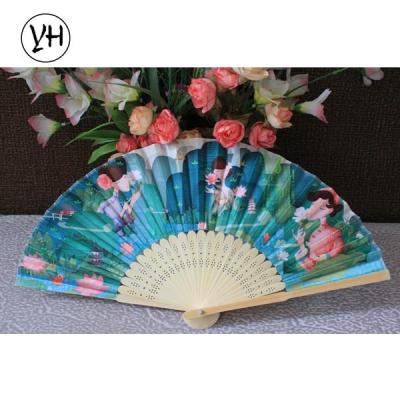 China Japan 2019 New Design Promotional Bamboo Cloth Fan for sale