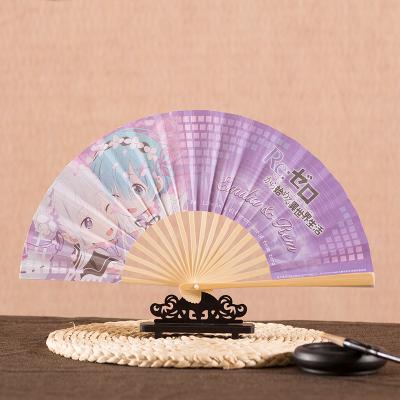 China Japan Customized Promotional Gold Color Paper Fan for sale