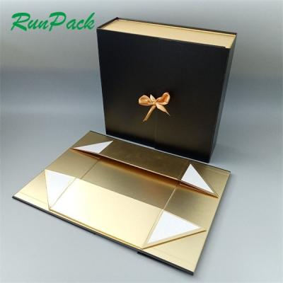 China $0.01 Recyclable Levy Custom Logo Luxury Cardboard Paper Shoe Foldable Packing Box Clothing Gift Packing Box With Bow for sale