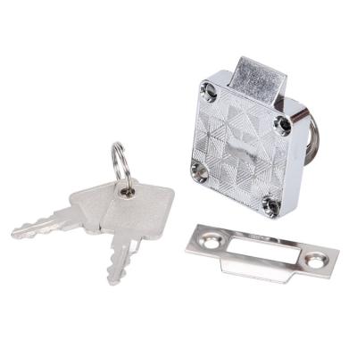 China Modern Nickel And Black Plating 2 Keys Per Lock Zinc Office Wardrobe Drawer Cam Lock for sale