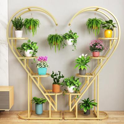 China CLASSIC Plant Stands Hang Plant Pot Stands Metal Heart Shape Metal Flower Steel Display Stand Set Indoor Row Home Decoration 5 for sale