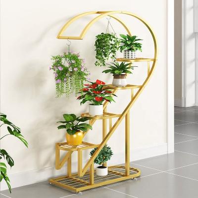 China Nordic Heart Shape Tiers Ladder Plant Stand Rack Shelf Plant Racks Metal Display Stands for sale