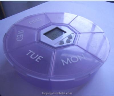 China For Weekly Pill Timer Reminder Vibrate Pill Reminder 7 Compartments Pill Box With Vibration Pill Box Alarm Timer for sale