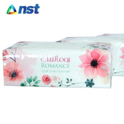 China Facial Tissue 200 Sheets Soft Side Embossing Facial Paper Tissue From Factory for sale