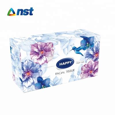 China Soft Snug One Tier White Custom Printed Tissue Paper Facial Box for sale