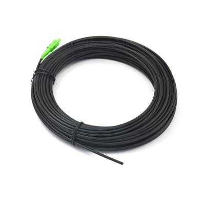 China FTTH FTTH SC APC 1 Core Drop Cable Patch Tie Braid 3.5mm G657A1 LSZH Black 20~120m for sale