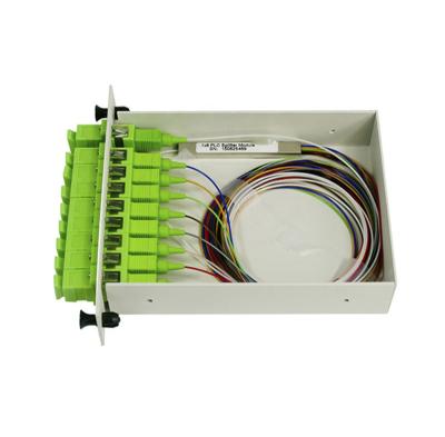 China CATV/FTTH 4U Rack Mount PLC Splitter LGX Chassis Rack Panel Holds 14 Pieces of 1x2 1x4 1x8 LGX Cassette Module Splitter for sale