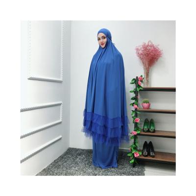 China 65%cotton 35%polyester new good quality islamic clothing women muslim dresses wholesale with lace aerial Abaya for sale