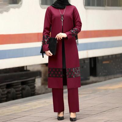 China Ramadan EID Mubarak Dubai Abaya Turkey Muslims Hijab Eco-friendly Dress Set Two Piece Kaftan Islam Clothing for sale