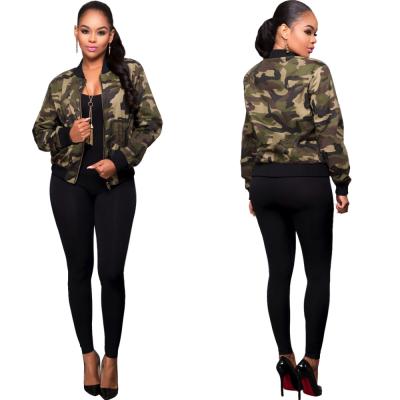 China Camouflage Sleeve Camouflage Coat Slim Coat Autumn Clothing Anti-wrinkle Long Jacket Women's Comic Tops Long Sleeve Camouflage Coat for sale