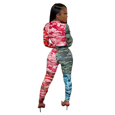 China 2021 Best Quality Camouflage Anti-pilling Women Patches Long Sleeve 2 Pieces Outfits for sale