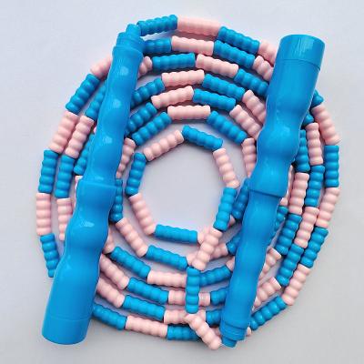 China Dropshipping Kids Fitness Rainbow Fitness Beads Joint Exercise Gym Bamboo Soft Beaded PVC Adjustable Kids Jump Skipping Rope for sale