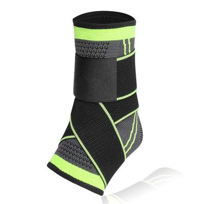 China Dropshipping Elastic Ankle Pad Adjustable Color Customized 3D Jacquard Knitted Ankle Sleeve Strap Compression Binding Ankle Foot Support Sleeve for sale