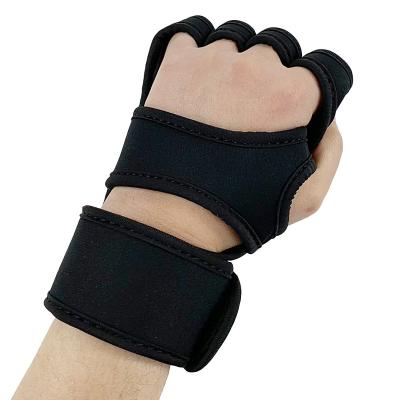 China Fitness Training Compression Workout Wrist Support Anti-Slip Sports Palm For Weightlifting Power Lifting Pull Ups for sale