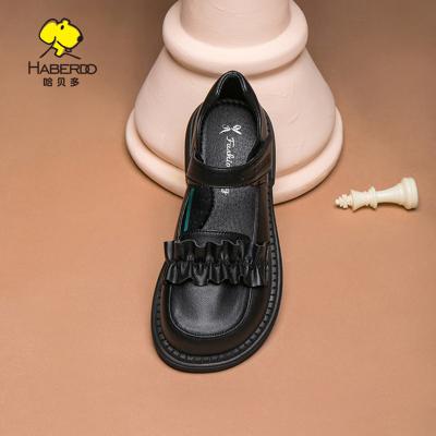 China Light Back Shoes Lovely Style For Kids Matte Black Leather Dress Girls Buckles Shoes for sale