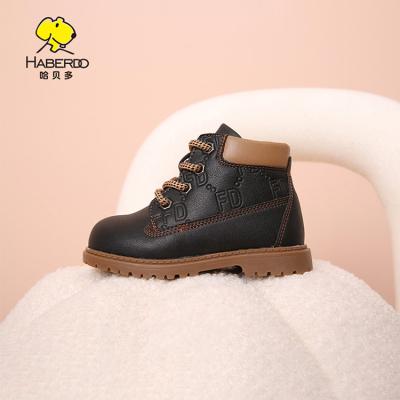 China Lightweight Baby Shoes Small Kids Outdoor Non-Slip Zipper Boots Soft Bottom Short Suede Boots for sale