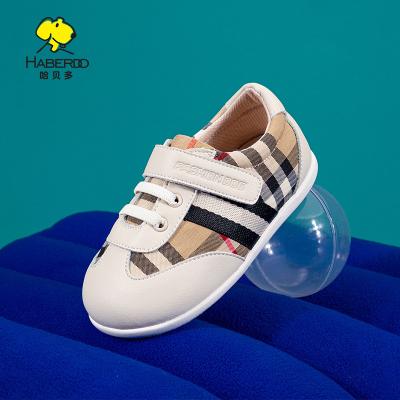 China Lightweight Famous Brand China Factory Plaid Leather Shoes Prewalk Infant Walking Shoes for sale