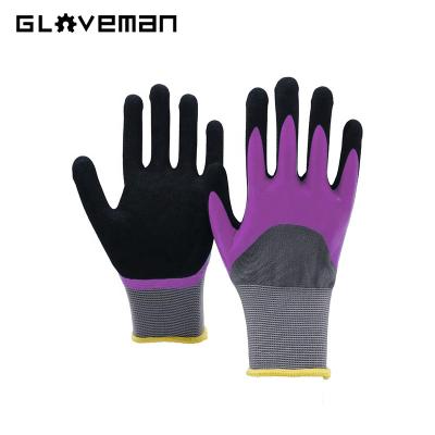 China GLOVEMAN Winter Anti-smash Double Shell Nitrile Coated Waterproof Gloves Work Custom Thermal Hard Warm Hand Industrial Fishing Gloves for sale