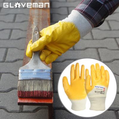 China GLOVEMAN Anti-Slip Oil Resistant Nitrile Coated Knitting Wrist Resistant Cotton Safety Gardening Working Gloves for sale