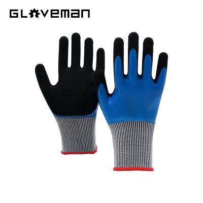 China Anti-smash GLOVEMAN ANT5 PPE Level 5 Cut Resistant Gloves 3D Comfort Stretch Fit Power Grip Foam Nitrile Smart Touch Thin And Light Durable for sale