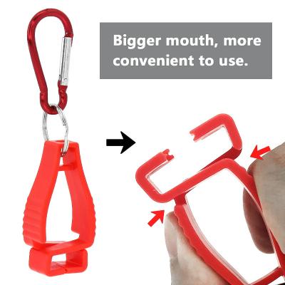 China Guard Anti-Lost Plastic/Aluminum Alloy GLOVEMAN Color Safety Glove Clip Carabiner Glove Clip Customizable Logo Construction Worker for sale