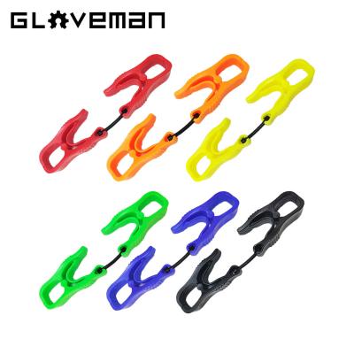 China Plastic GLOVEMAN Custom Logo and Color Work Plastic Gloves Safety Hook Fastener Buckle Grabber Clip Holder Anti-lost Glove Clips Holder for sale