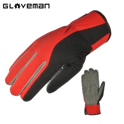 China GLOVEMAN Gym Stretch Fabric Microfiber leather+silicone Dots Red Compound Knitted Cycling Training Gloves For Sports Women for sale